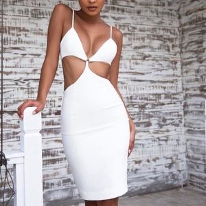 House of CB The Aretina white cut out dress white sexy. As seen on Jlo
